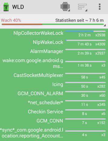 NLP-WakeLocks der Google Play Dienste